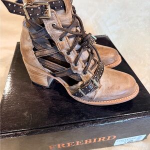 Freebird Cheyenne Brown Leather Ankle Boots